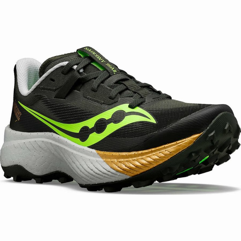 Umbra / Slime Saucony Endorphin Edge Men's Running Shoes | Malaysia S23059-H63