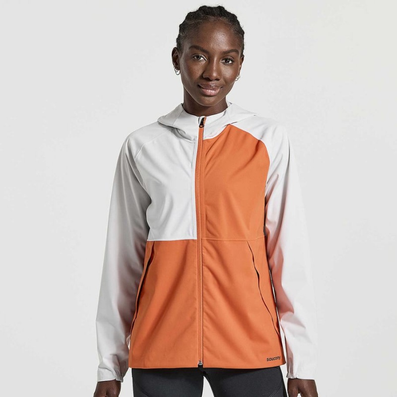 White Saucony Boulder Drizzle Women\'s Jackets | Malaysia S78146-V08