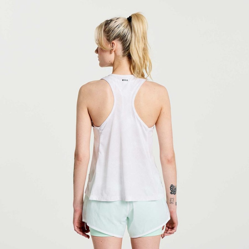 White Saucony Elevate Women's Tank Top | Malaysia S84306-D04