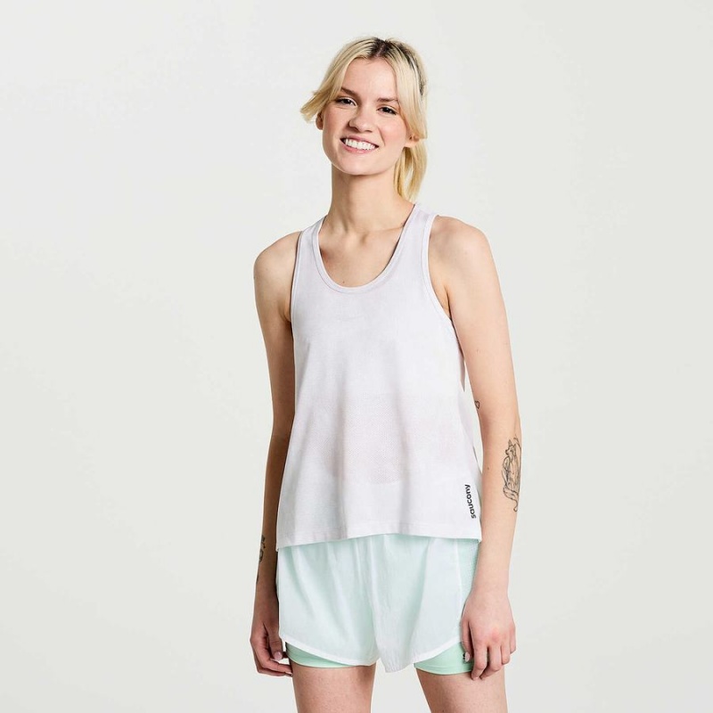 White Saucony Elevate Women\'s Tank Top | Malaysia S84306-D04