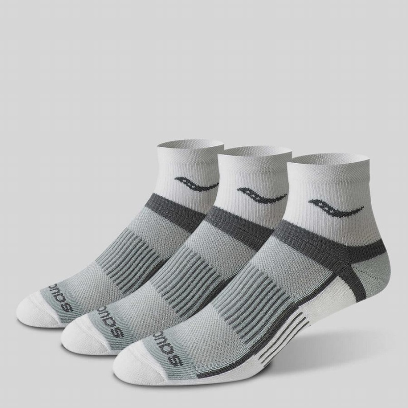 White Saucony Inferno Quarter 3-Pack Men\'s Socks | Malaysia S98053-Y81