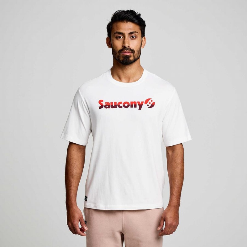 White Saucony Recovery Short Sleeve Men's T Shirts | Malaysia S28170-A79