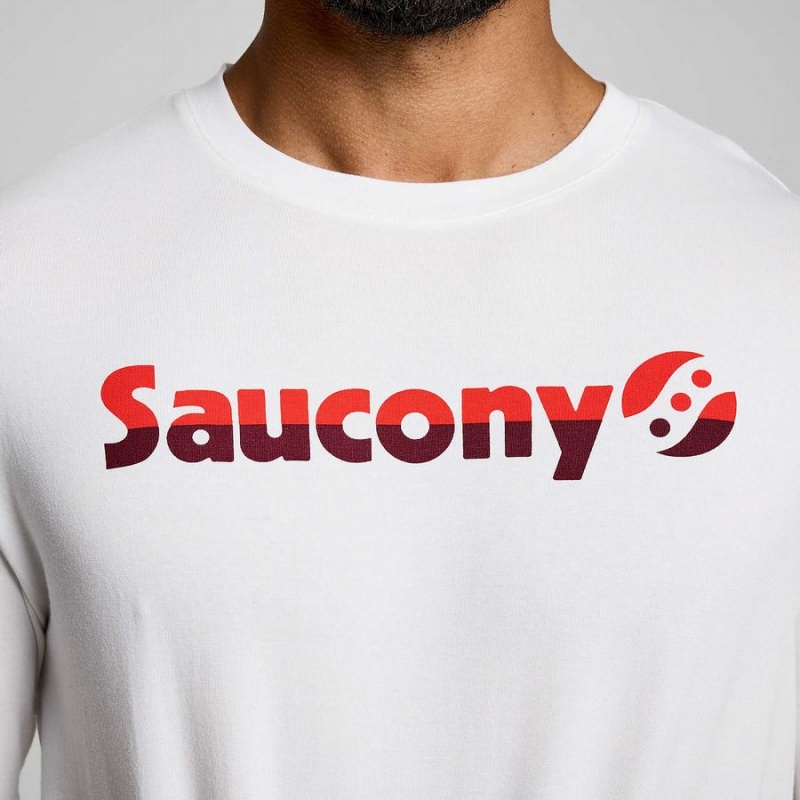 White Saucony Recovery Short Sleeve Men's T Shirts | Malaysia S28170-A79