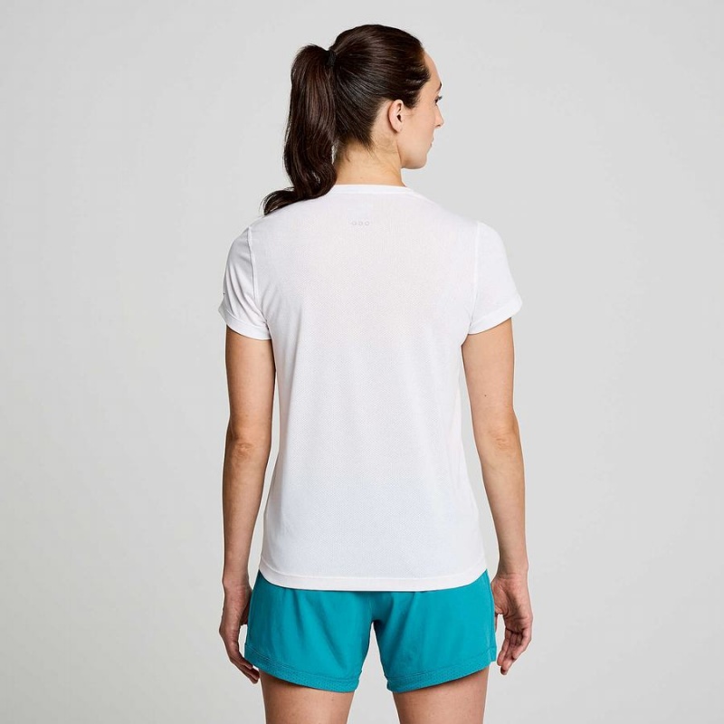 White Saucony Stopwatch Graphic Short Sleeve Women's T Shirts | Malaysia S68394-B40