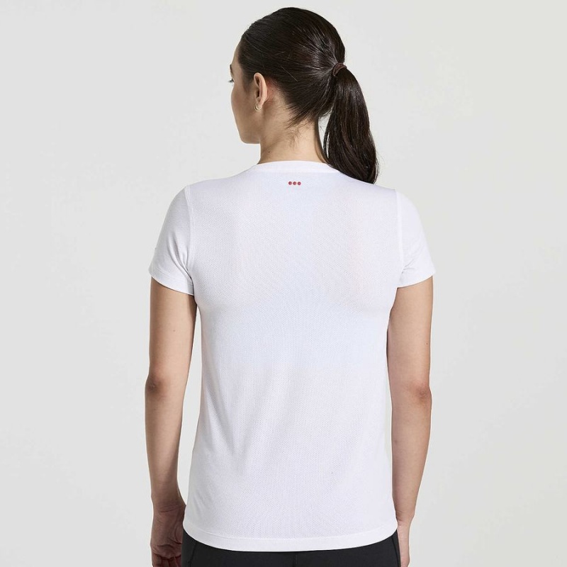 White Saucony Stopwatch Graphic Short Sleeve Women's T Shirts | Malaysia S21378-N04