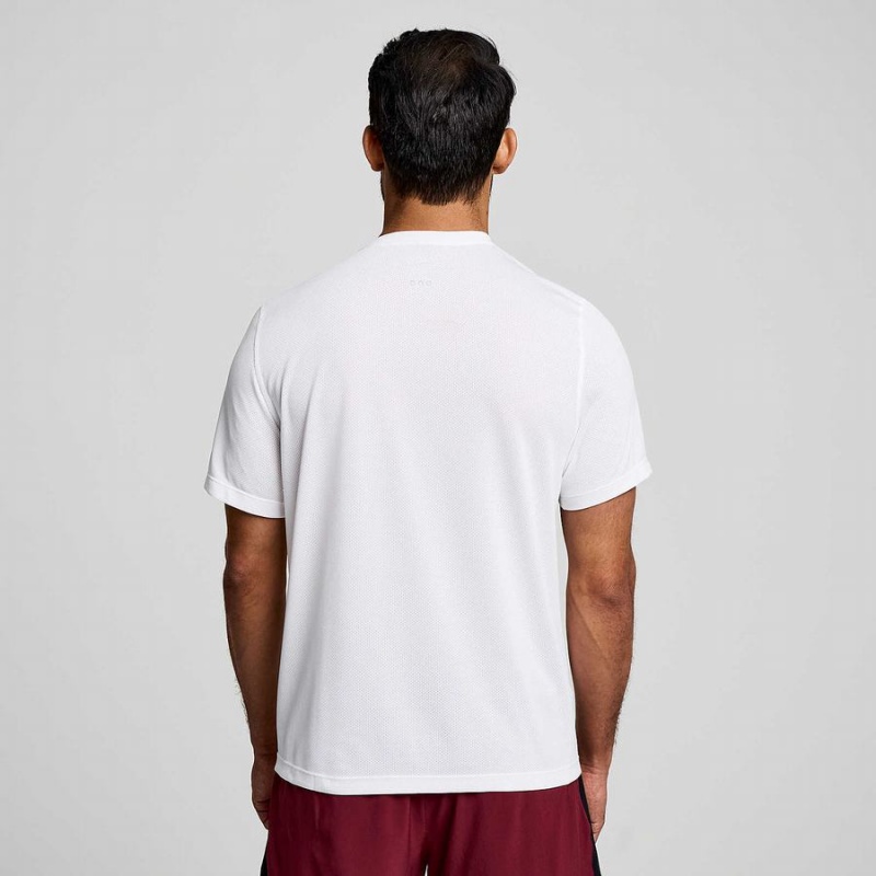 White Saucony Stopwatch Graphic Short Sleeve Men's T Shirts | Malaysia S30625-L50