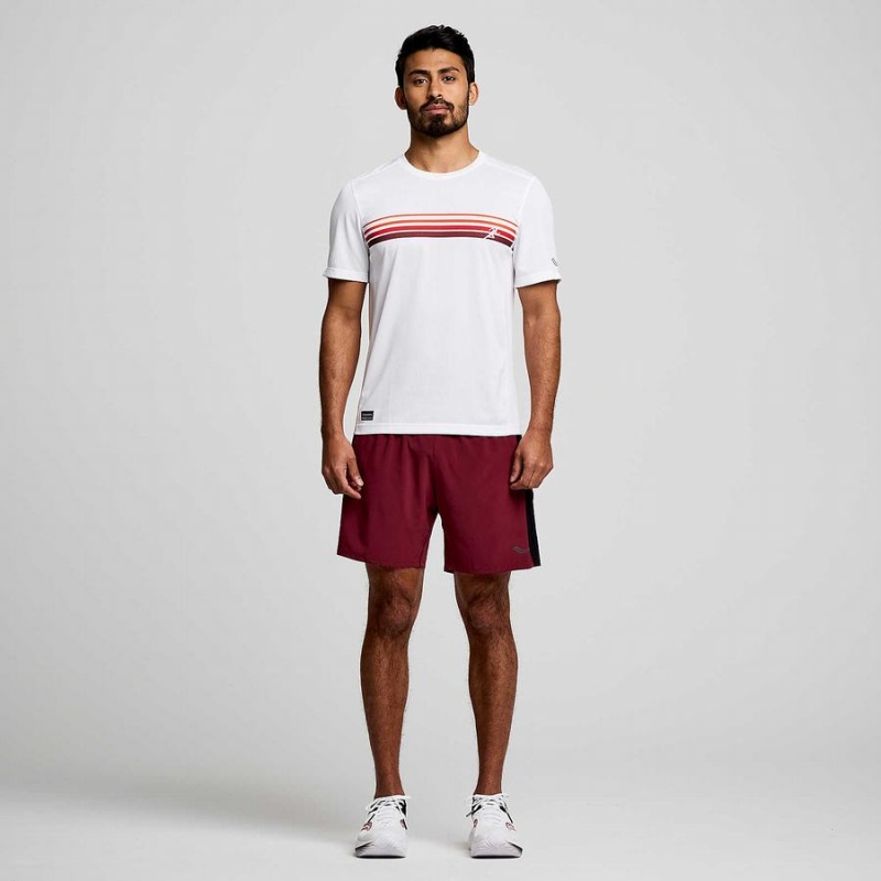 White Saucony Stopwatch Graphic Short Sleeve Men's T Shirts | Malaysia S30625-L50