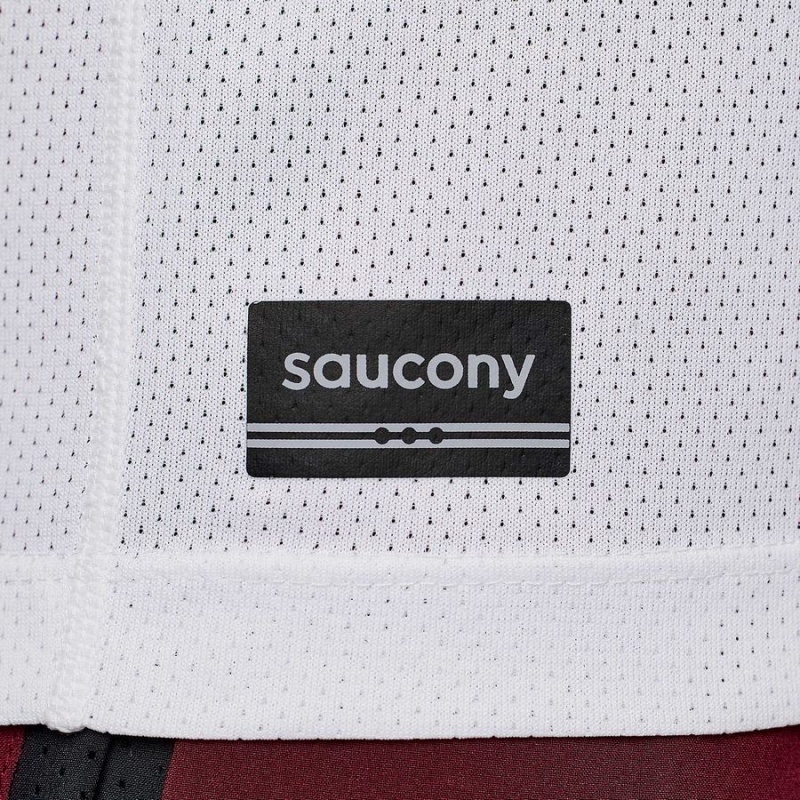 White Saucony Stopwatch Graphic Short Sleeve Men's T Shirts | Malaysia S30625-L50