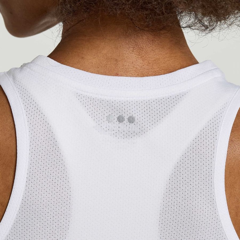 White Saucony Stopwatch Graphic Singlet Women's Tank Top | Malaysia S91260-C06