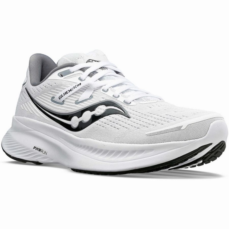 White / Black Saucony Guide 16 Men's Running Shoes | Malaysia S80942-M16