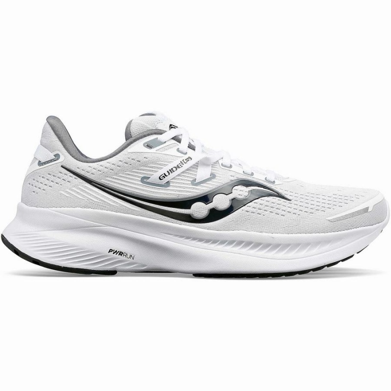 White / Black Saucony Guide 16 Men\'s Running Shoes | Malaysia S80942-M16