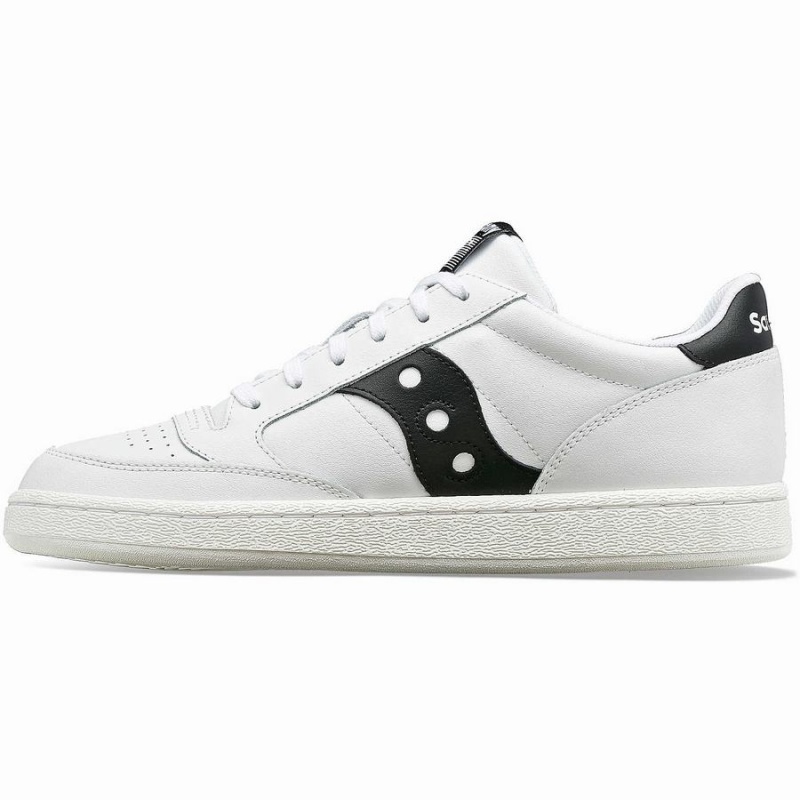 White / Black Saucony Jazz Court PU Men's Sneakers | Malaysia S96514-E91