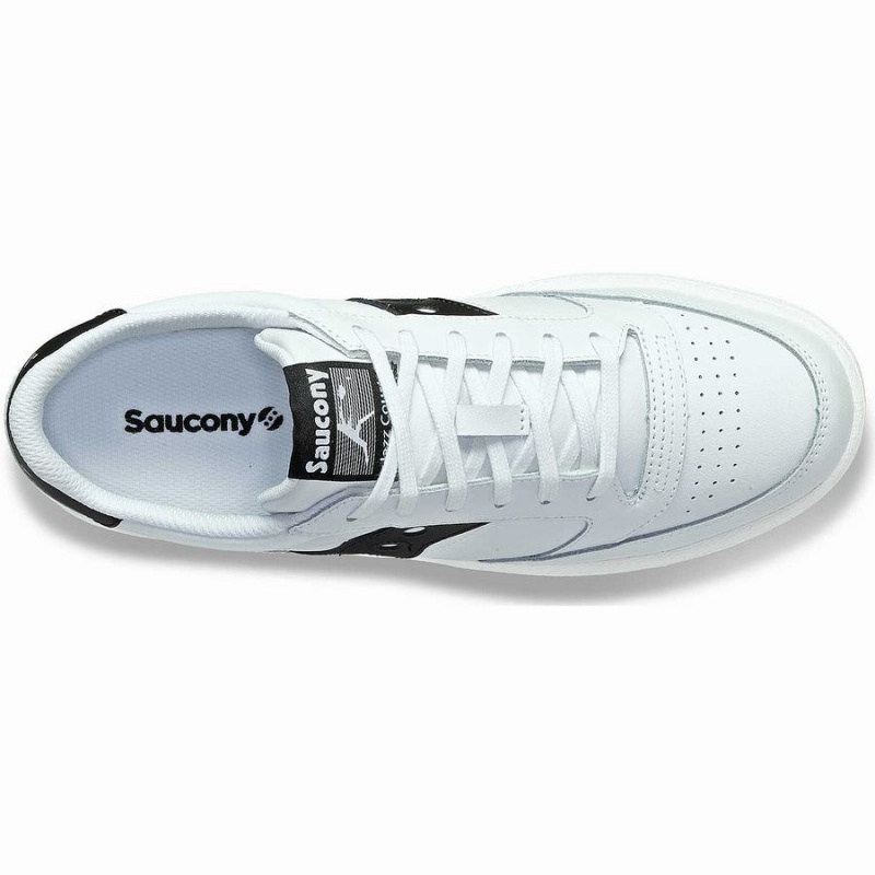 White / Black Saucony Jazz Court PU Men's Sneakers | Malaysia S96514-E91