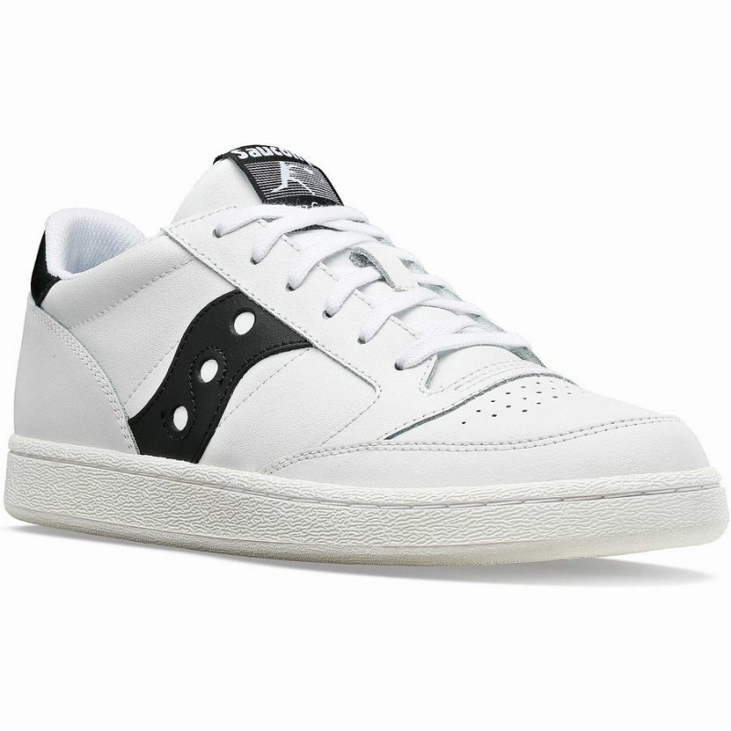 White / Black Saucony Jazz Court PU Men's Sneakers | Malaysia S96514-E91