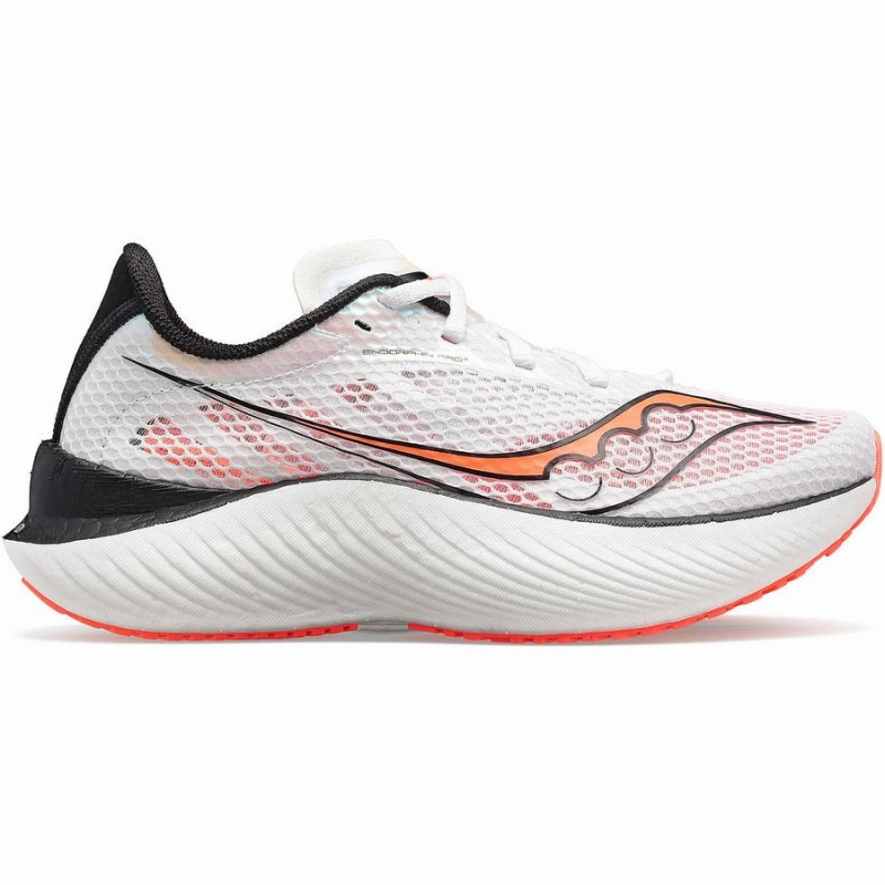 White / Black / Red Saucony Endorphin Pro 3 Men\'s Running Shoes | Malaysia S05867-K47