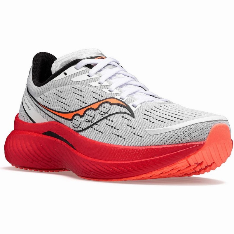 White / Black / Red Saucony Endorphin Speed 3 Men's Running Shoes | Malaysia S56812-L16