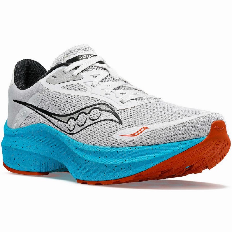 White / Blue Saucony Axon 3 Men's Running Shoes | Malaysia S04932-E42