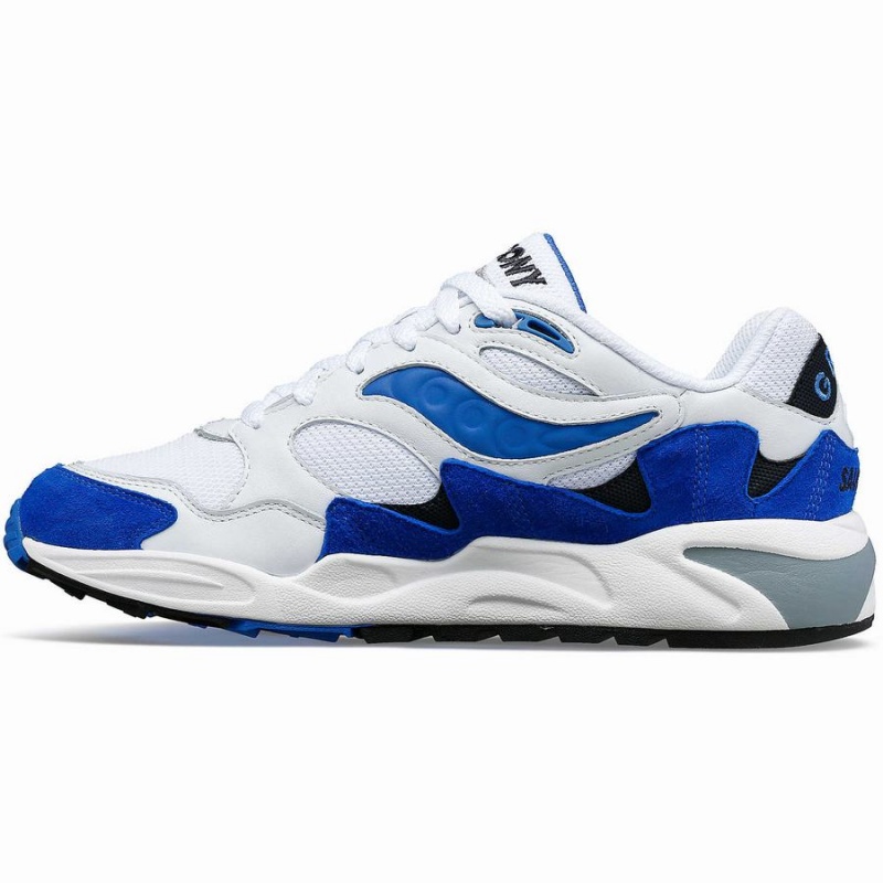 White / Blue Saucony Grid Shadow 2 Men's Sneakers | Malaysia S31602-X18