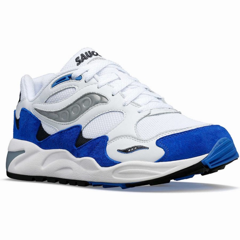 White / Blue Saucony Grid Shadow 2 Men's Sneakers | Malaysia S31602-X18