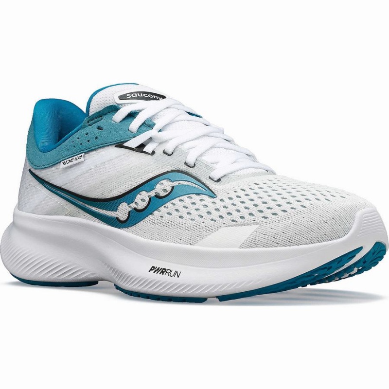 White / Blue Saucony Ride 16 Women's Running Shoes | Malaysia S53718-K58