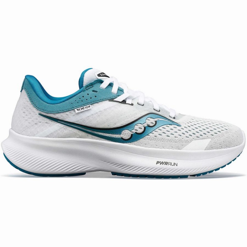 White / Blue Saucony Ride 16 Women\'s Running Shoes | Malaysia S53718-K58