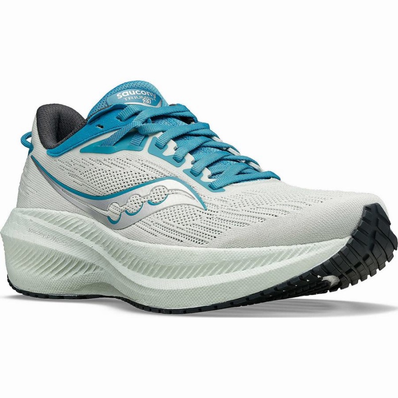 White / Blue Saucony Triumph 21 Women's Running Shoes | Malaysia S90362-X56