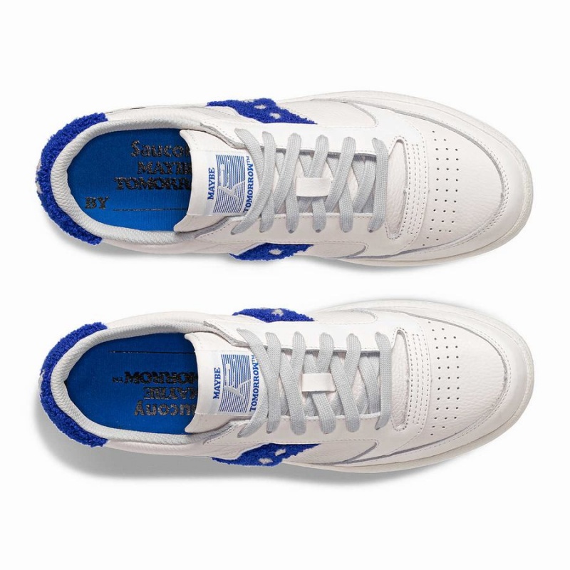 White / Blue Saucony X Maybe Tomorrow Jazz Court Varsity Men's Sneakers | Malaysia S16359-F31