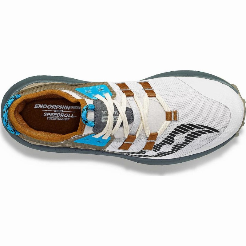 White / Brown Saucony Endorphin Rift Men's Trail Running Shoes | Malaysia S91085-V75