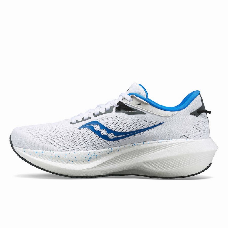 White / Deep Blue Saucony Triumph 21 Men's Running Shoes | Malaysia S63987-N43