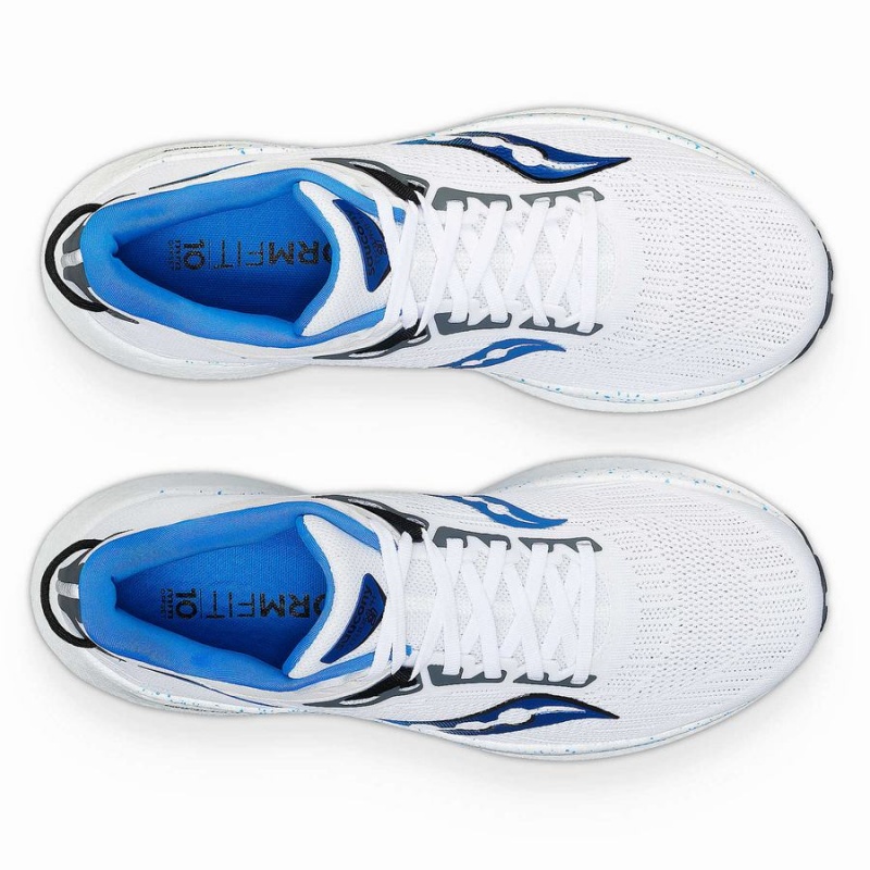 White / Deep Blue Saucony Triumph 21 Men's Running Shoes | Malaysia S63987-N43