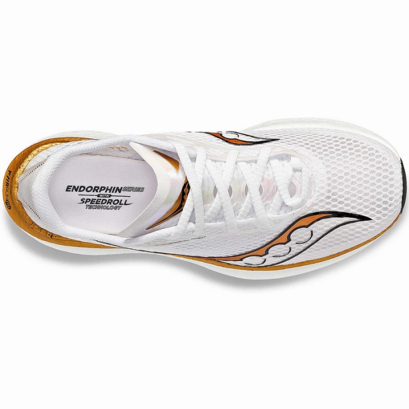 White / Gold Saucony Endorphin Pro 3 Women's Running Shoes | Malaysia S31874-W93