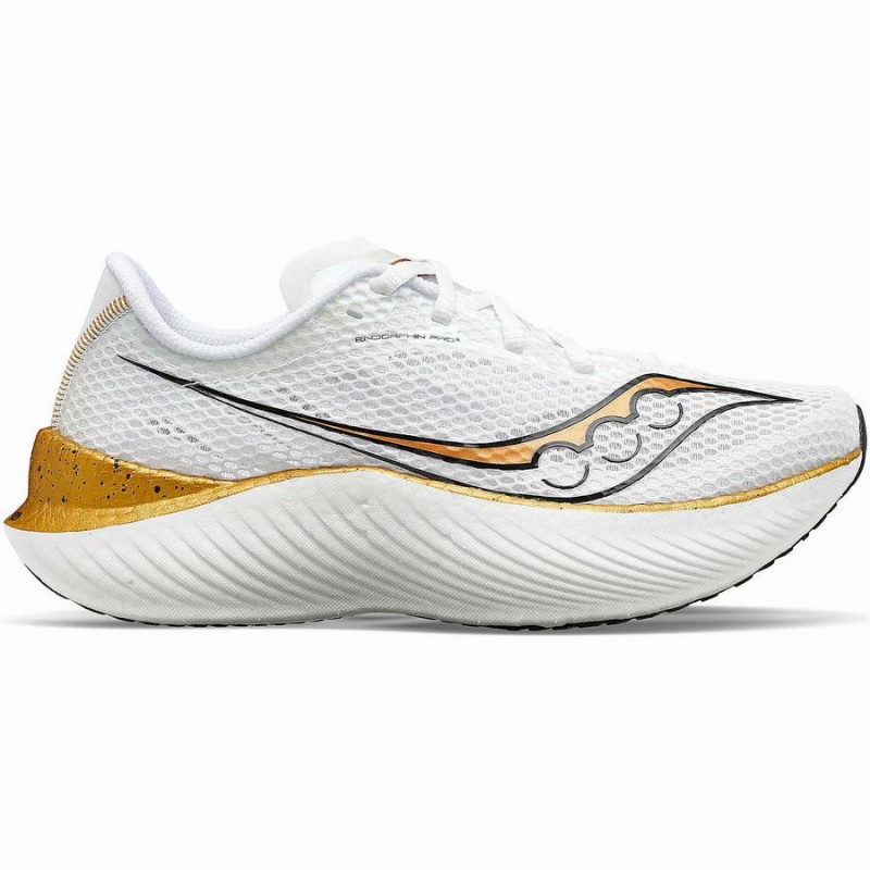 White / Gold Saucony Endorphin Pro 3 Women\'s Running Shoes | Malaysia S31874-W93