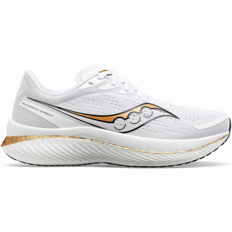 White / Gold Saucony Endorphin Speed 3 Men\'s Running Shoes | Malaysia S76852-X62