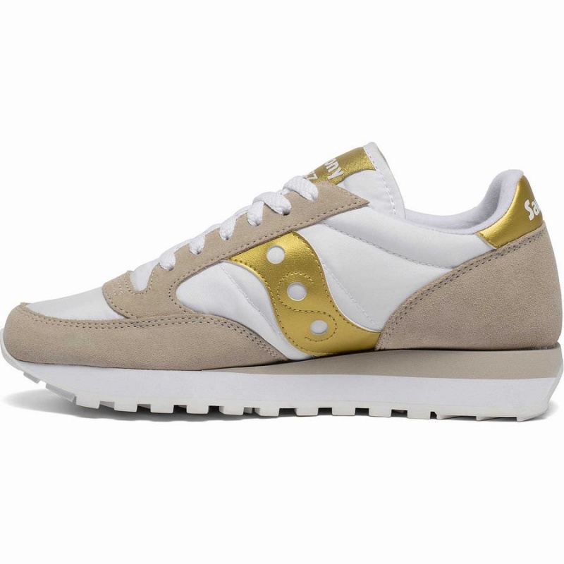 White / Gold Saucony Jazz Original Women's Sneakers | Malaysia S93841-P24