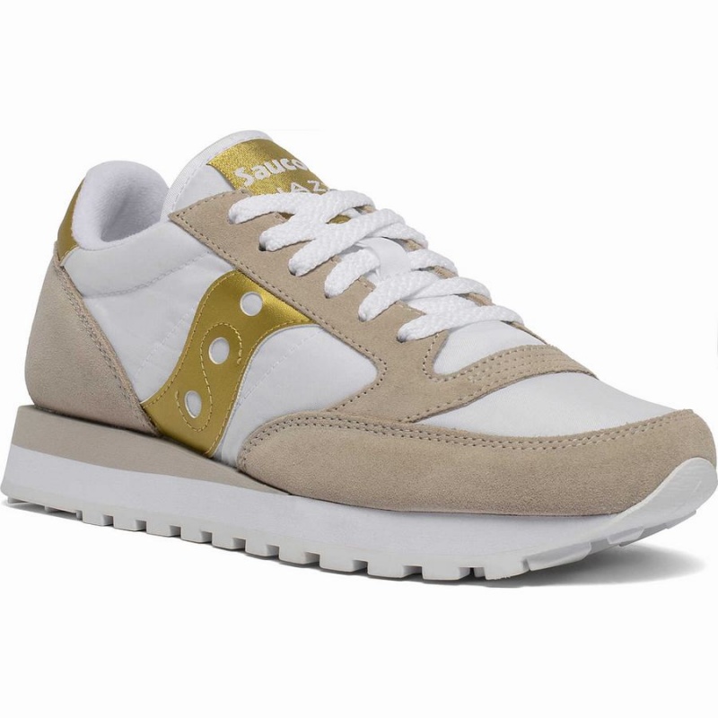 White / Gold Saucony Jazz Original Women's Sneakers | Malaysia S93841-P24