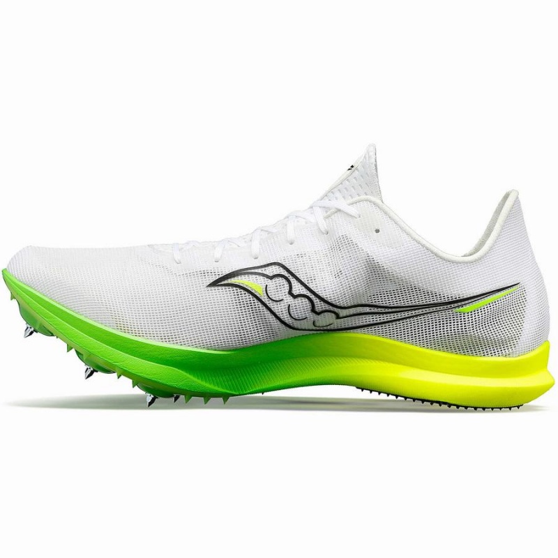 White / Green Saucony Endorphin Cheetah Men's Track Spikes | Malaysia S56830-U83