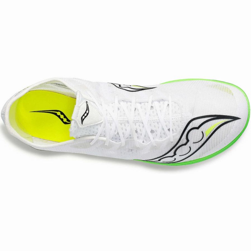 White / Green Saucony Endorphin Cheetah Men's Track Spikes | Malaysia S56830-U83