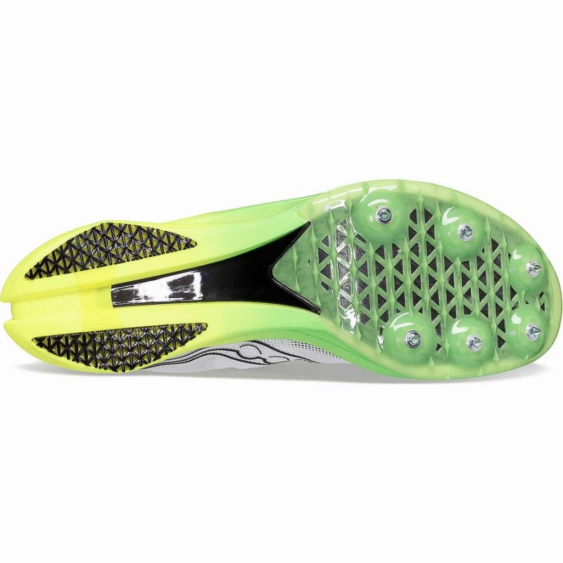 White / Green Saucony Endorphin Cheetah Men's Track Spikes | Malaysia S56830-U83