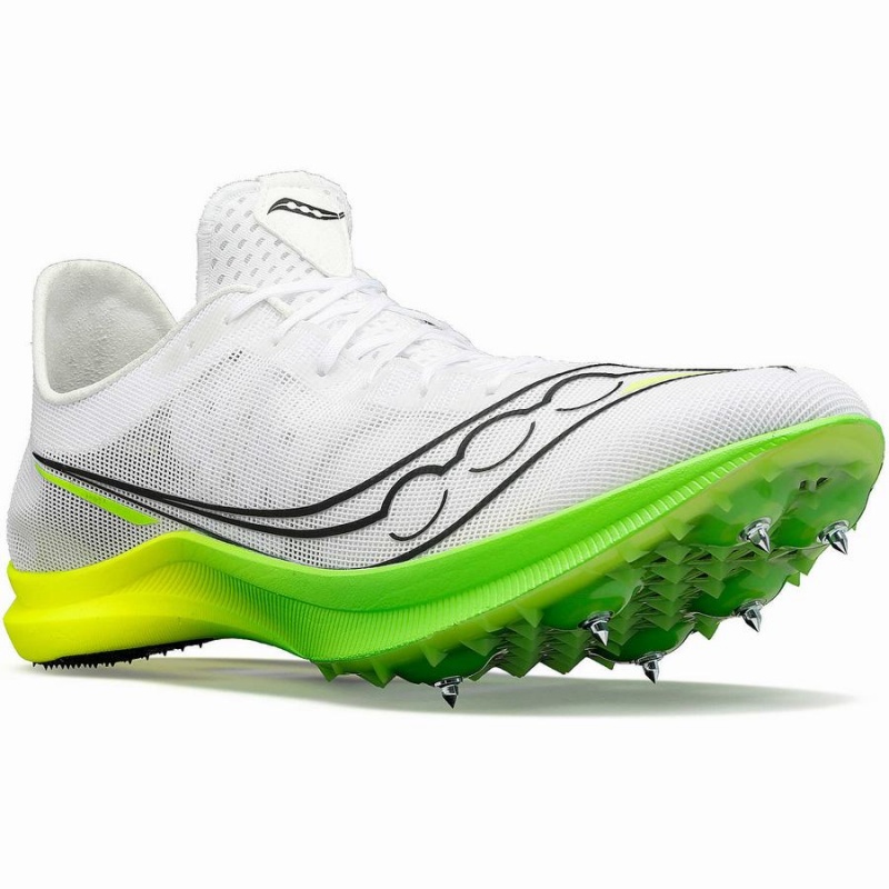 White / Green Saucony Endorphin Cheetah Men's Track Spikes | Malaysia S56830-U83