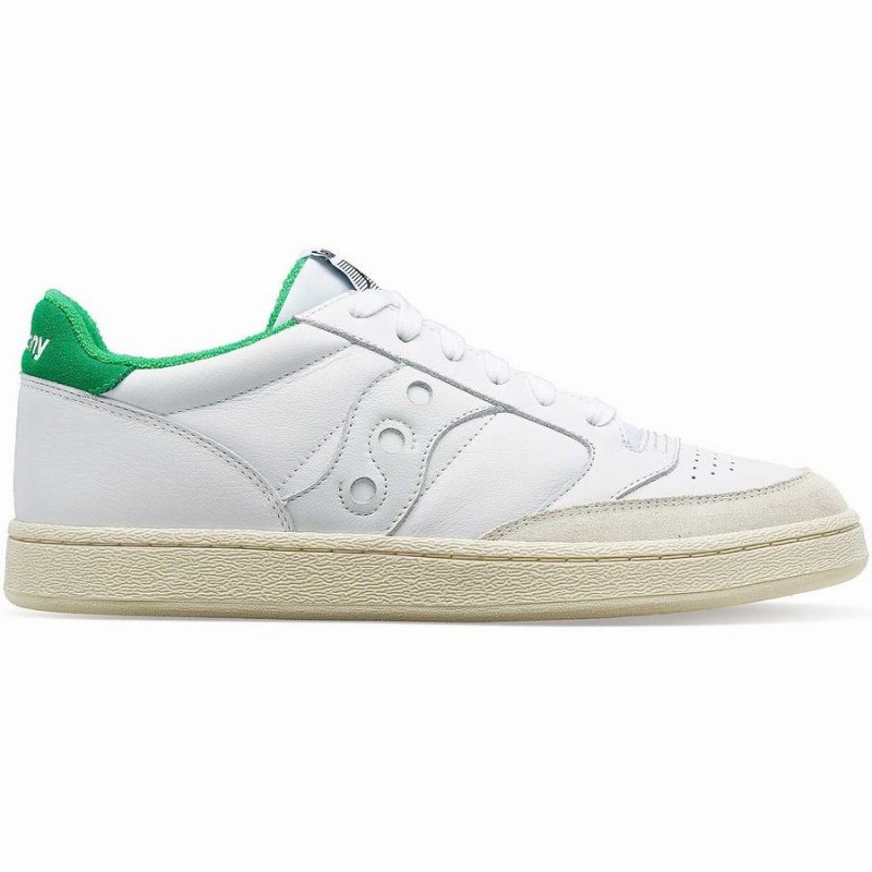 White / Green Saucony Jazz Court Athletic Women\'s Sneakers | Malaysia S61475-X42