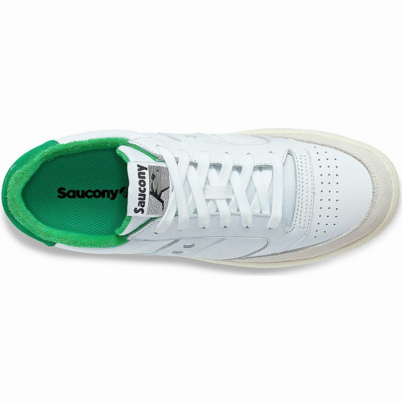 White / Green Saucony Jazz Court Athletic Men's Sneakers | Malaysia S79850-M46