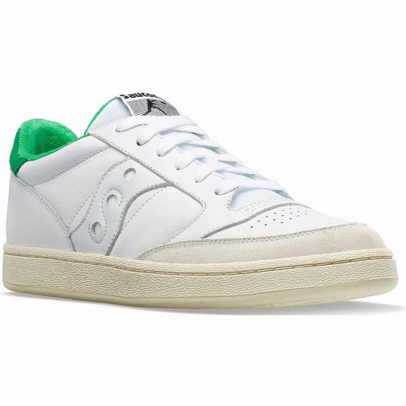 White / Green Saucony Jazz Court Athletic Men's Sneakers | Malaysia S79850-M46