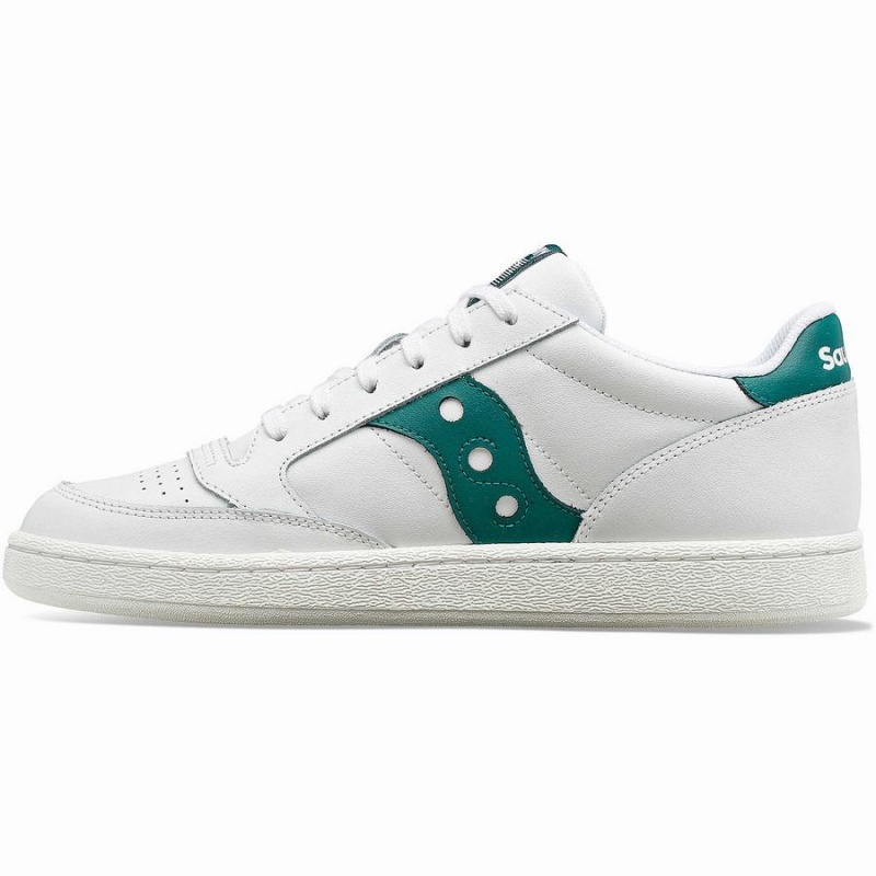 White / Green Saucony Jazz Court PU Men's Sneakers | Malaysia S05684-A27