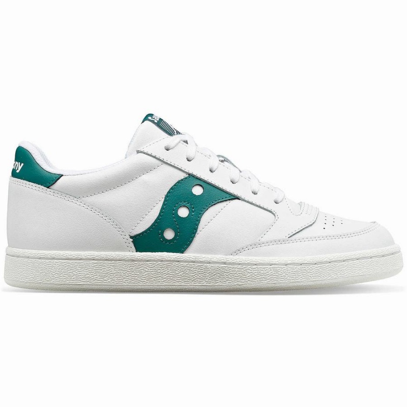 White / Green Saucony Jazz Court PU Men\'s Sneakers | Malaysia S05684-A27