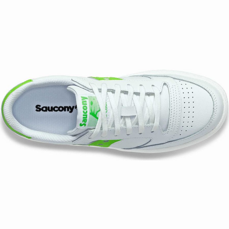 White / Green Saucony Jazz Court PU Women's Sneakers | Malaysia S80172-U69