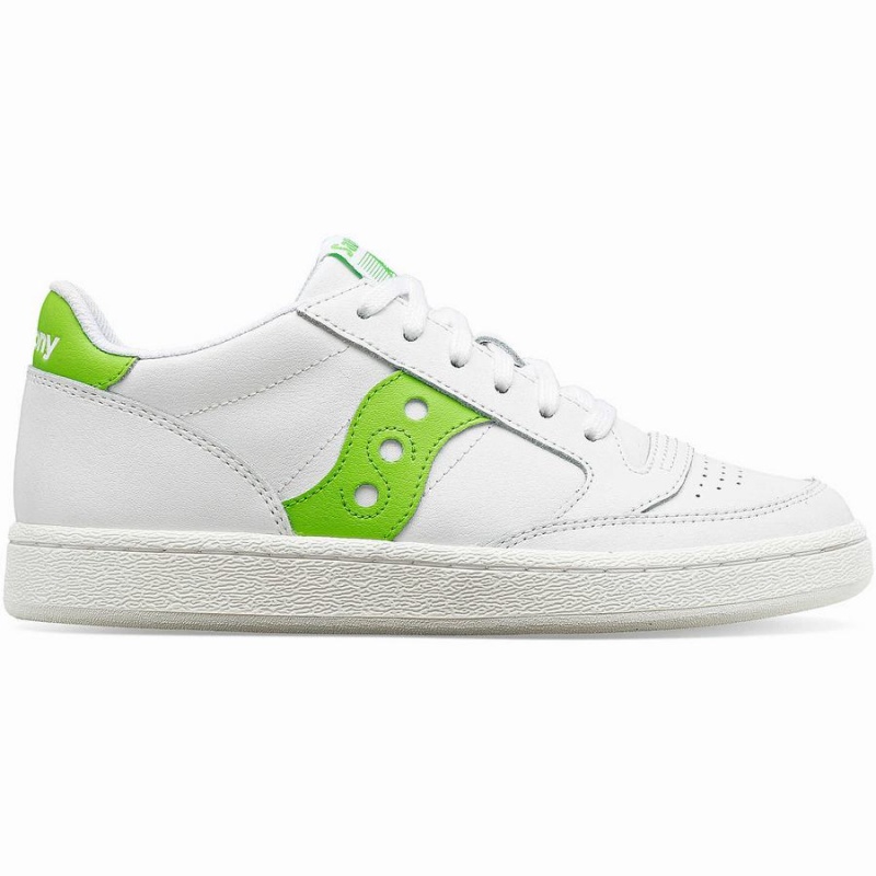 White / Green Saucony Jazz Court PU Women\'s Sneakers | Malaysia S80172-U69