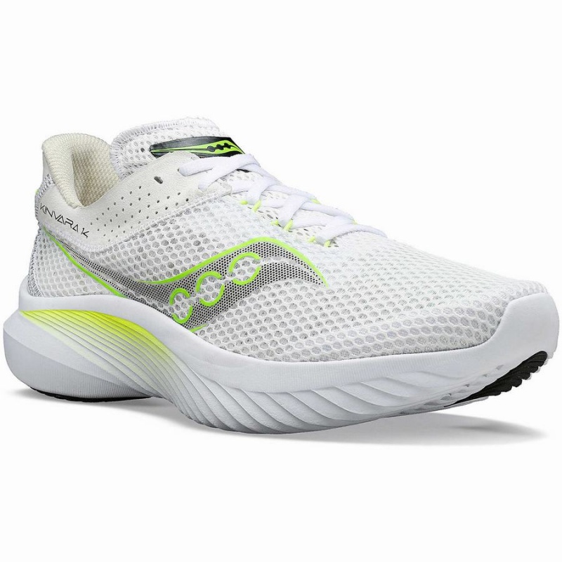 White / Green Saucony Kinvara 14 Men's Running Shoes | Malaysia S81320-W01