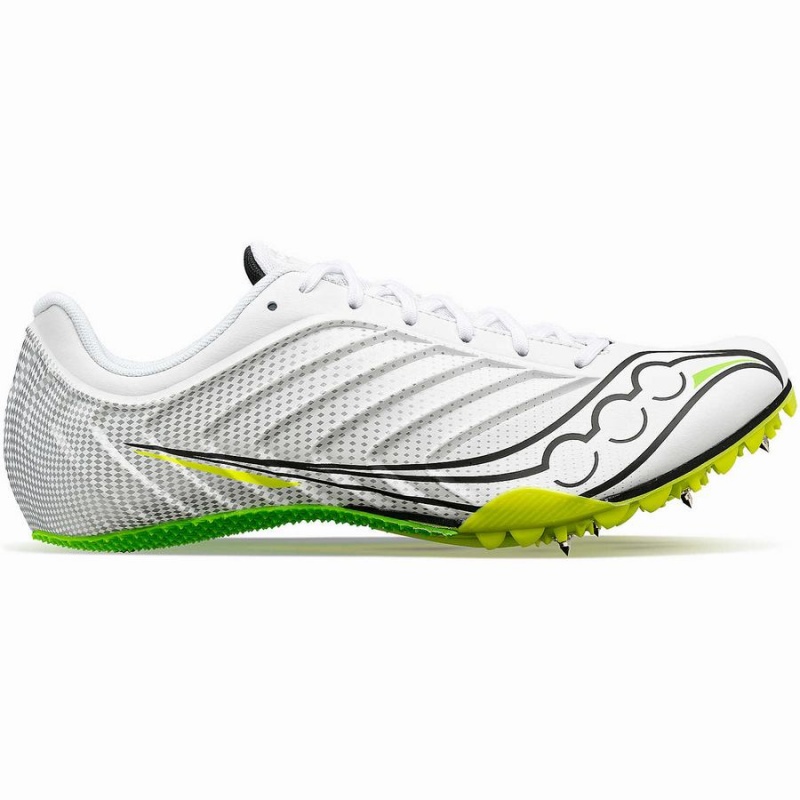 White / Green Saucony Spitfire 5 Men\'s Track Spikes | Malaysia S98742-P72