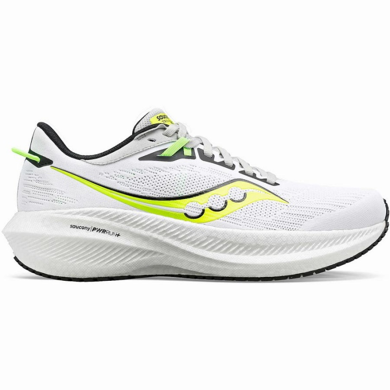 White / Green Saucony Triumph 21 Men\'s Running Shoes | Malaysia S10946-B69