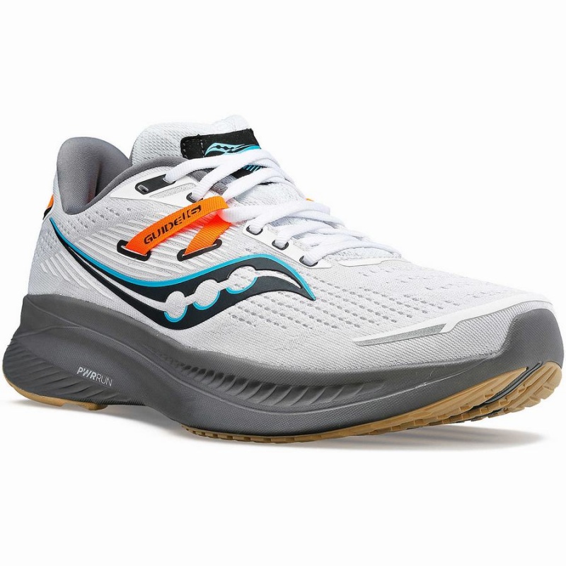 White / Grey Saucony Guide 16 Men's Running Shoes | Malaysia S64215-N92